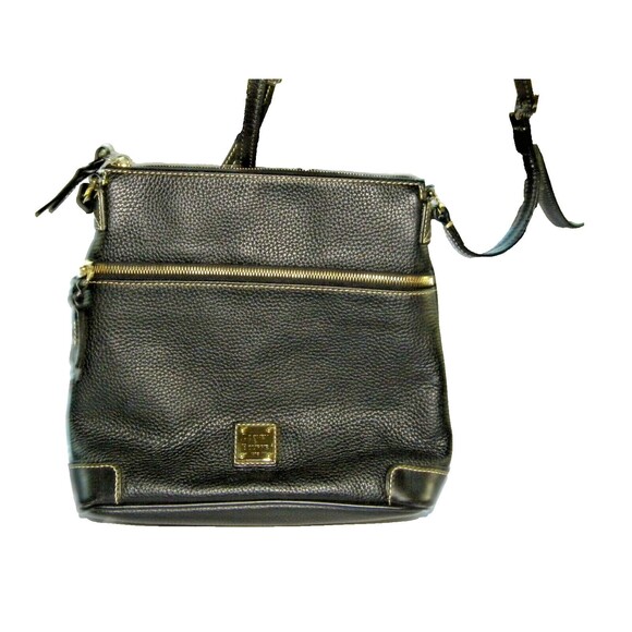 Dooney & Bourke Black Pebble Grain Leather Large Crossbody Shoulder Bag Purse - Picture 2 of 11